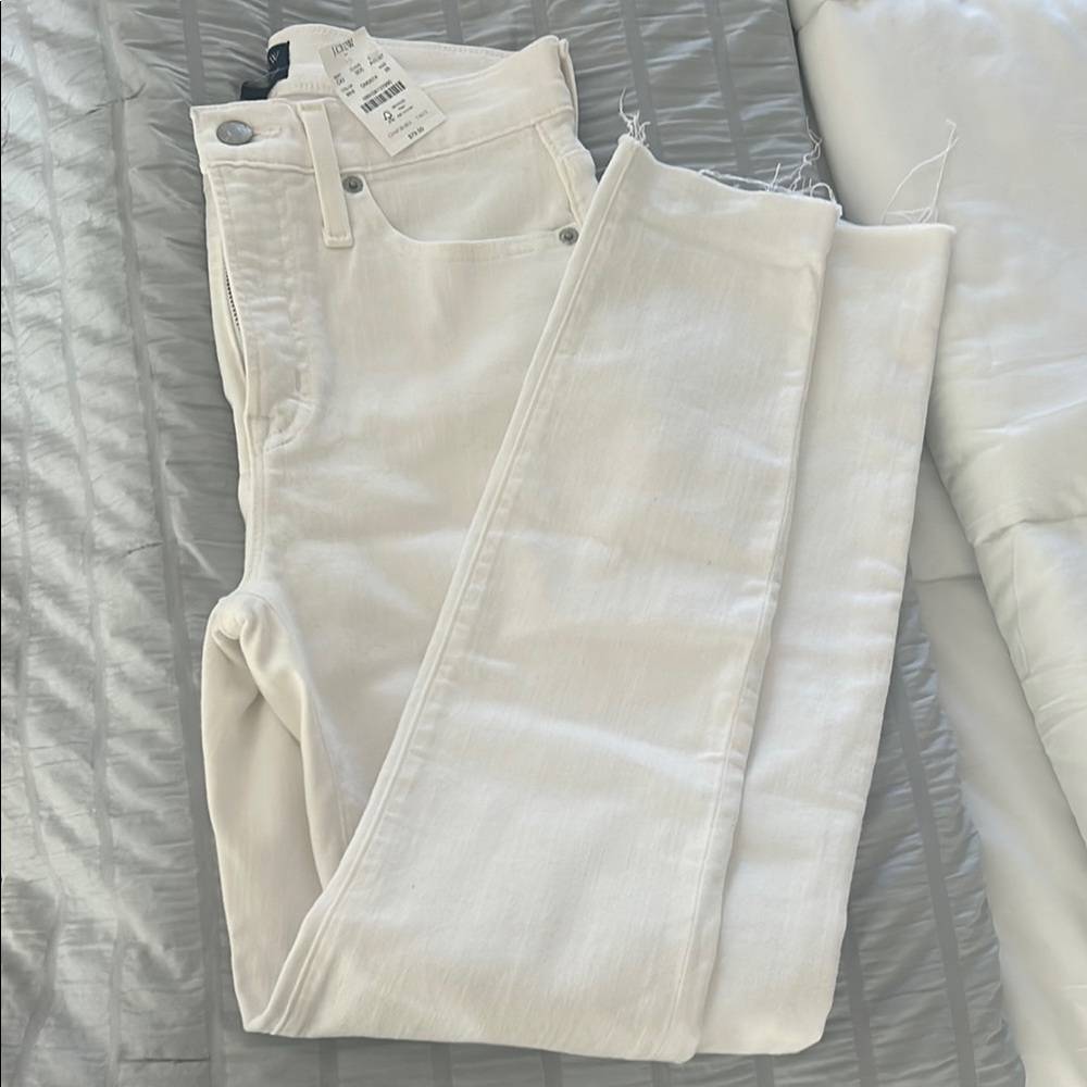 J. Crew White Ankle Cropped Jeans